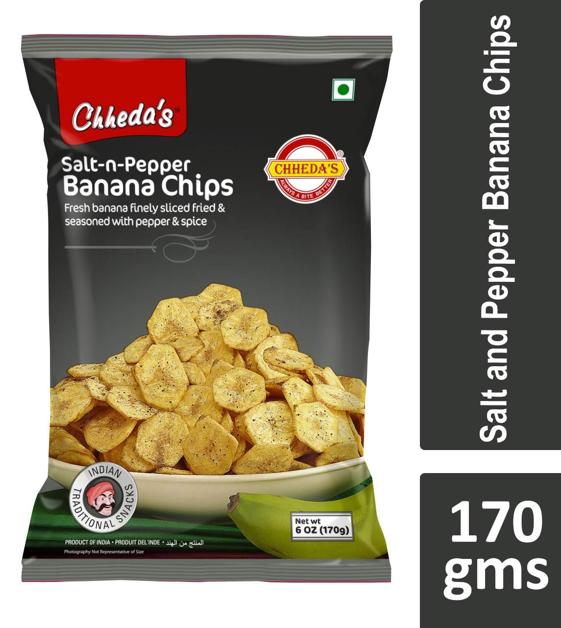 CHHEDAS SALT-N-PEPPER BANANA CHIPS 170 gm